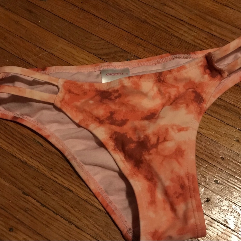 Orange tie dye bikini bottom